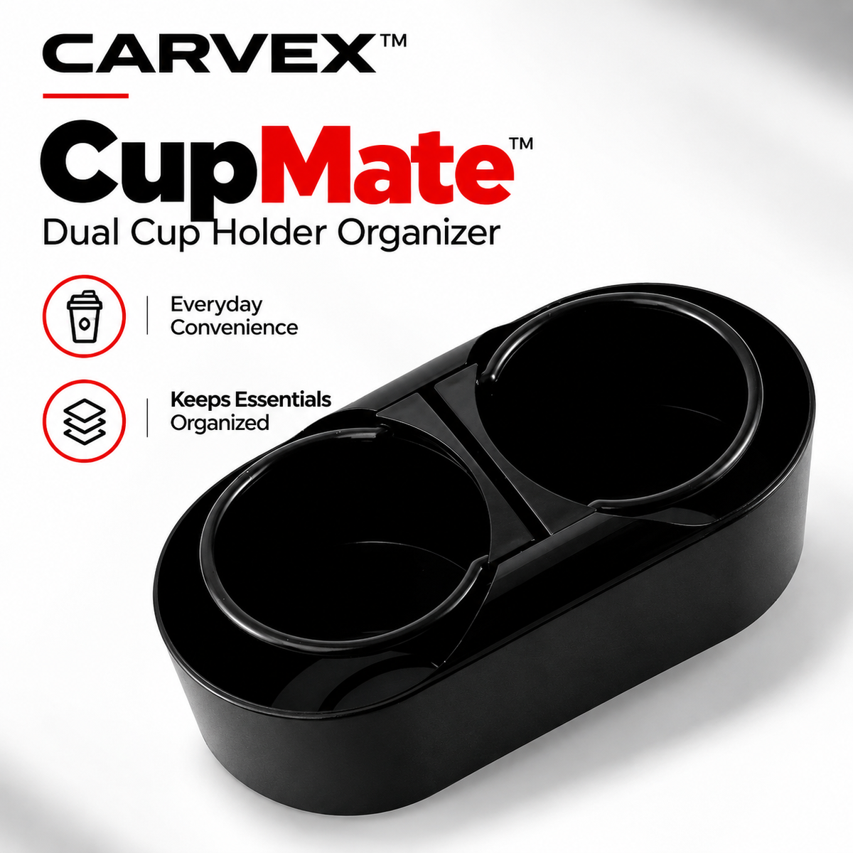 DualMate™ – Dual Cup Holder Organizer