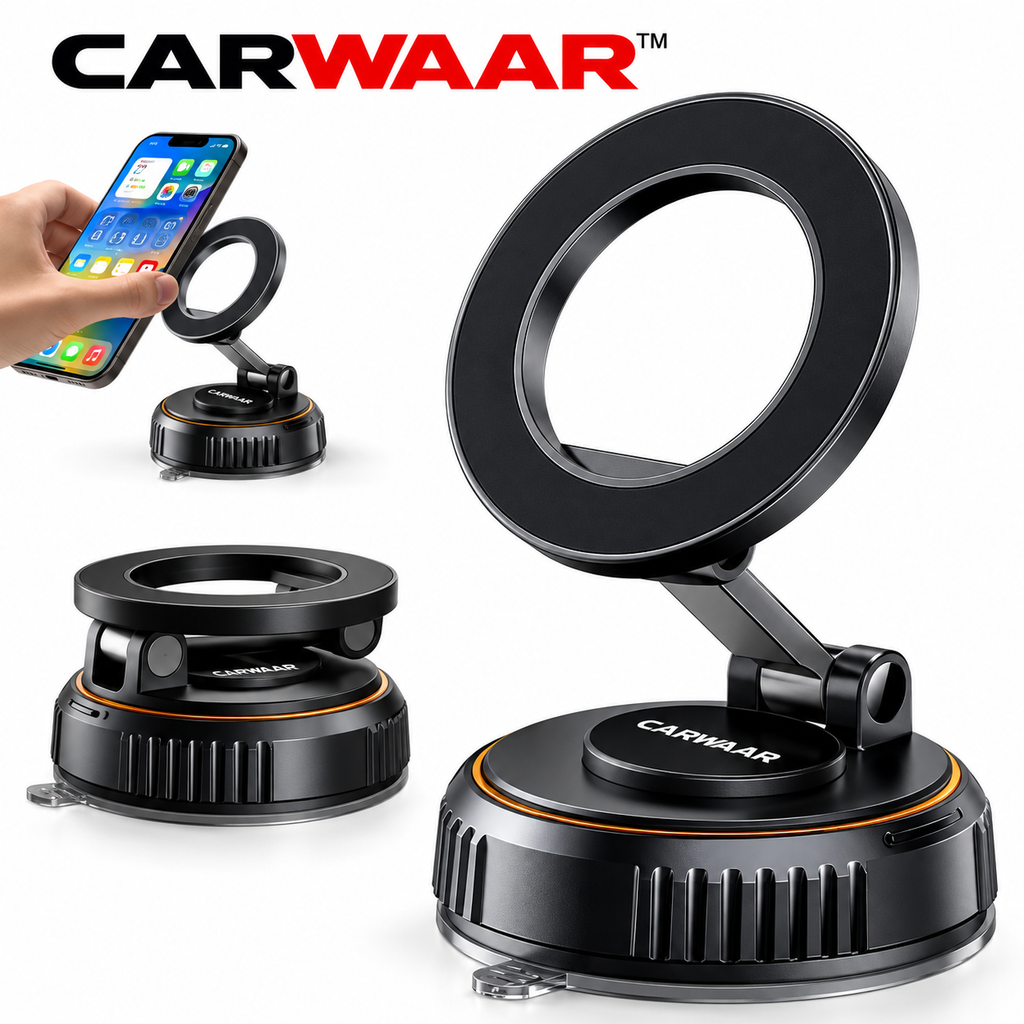 CARWAAR™ Magnetic Phone Mount – N52 Strong Magnetic Hold, 360° Rotation & Foldable Adjustable Design
