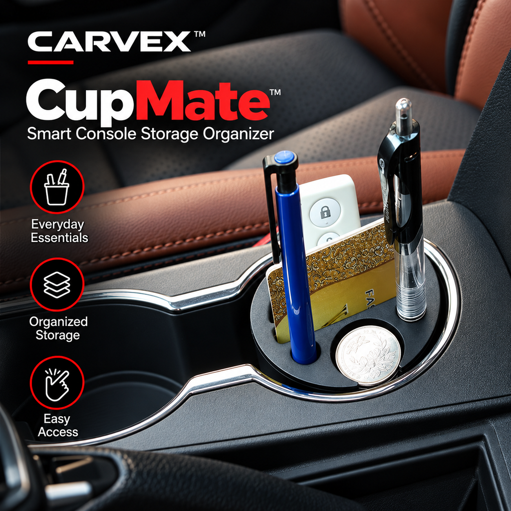 DualMate™ – Dual Cup Holder Organizer